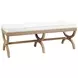 Xanadu Brown and White Performance Fabric 53" Bench