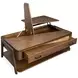 Hallie Milk Chocolate and Dark Chocolate Rectangular Lift Top Cocktail Table