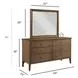Pinecrest Bark 6 Drawer Glenwood Dresser with Rectangular Mirror