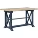 Darcy Beige and Midnight Blue 82" Extendable Rectangular Counter Height Table