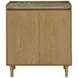 Novato Light Brown Sintered Stone 2 Door Bar Cabinet
