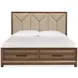 Callisto Bourbon Brown and Santa Cruz King Upholstered Storage Panel Bed