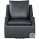 Asterwyn Steamboat Marine Leather Swivel Accent Chair