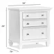 Harborwick White Dove White 3 Drawer Nightstand with USB Charging