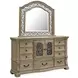 Marisol Fawn 9 Drawer Dresser with Arched Mirror