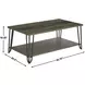 Harper Brown Rectangular Cocktail Table with Sintered Stone Inlay