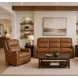 Channing Renaissance Cinnamon Leather Zero Gravity Triple Power Reclining Living Room Set with Nailhead Trim and USB Charging