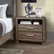 Harrisburg Walnut 2 Drawer Nightstand with USB Charging