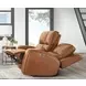 Belmont Lyric Caramel Leather 77" Zero Gravity Power Reclining Loveseat with Console and USB Charging