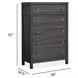 Meadowrise Raisin Black 5 Drawer Chest