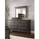 Heritage Timber Charcoal 7 Drawer Farmstead Dresser with Rectangular Jessup Mirror