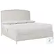 Silhouette Polished Stainless Steel King Upholstered Panel Bed