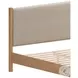 Hadi Beige And Natural King Upholstered Panel Bed
