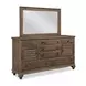 Homestead Pine Heather 7 Drawer Ellesmere Dresser with Rectangular Landscape Mirror