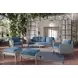 Carezza Dark Blue and Natural Upholstered 5 Piece Conversation Set