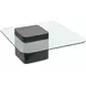 Donora Clear Glass and Obsidian Square Glass Top Cocktail Table