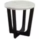 Chrissy Black and White Round Marble Top Ocassional Table
