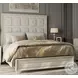 Luciana Semi Transparent Creamy White King Upholstered Panel Bed