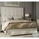 Luciana Semi Transparent Creamy White California King Upholstered Panel Bed