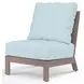 Laguna Canvas Skyline Upholstered Outdoor Armless Club Chair