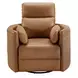 Arcadia Vintage Caramel Leather Swivel Glider Power Recliner with USB Charging