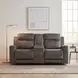 Yates Brownish Gray Double 71" Reclining Console Loveseat