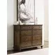Kingswell Rich Hazelnut 8 Drawer Witham Bureau with Rectangular Mirror