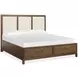Ridgefield Russet and Cream Queen Upholstered Storage Panel Bed