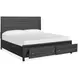 Meadowrise Raisin Black King Storage Panel Bed