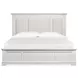 Kingston Whisper White and Gray King Upholstered Panel Bed