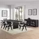 Magnolia Black Short Back Arm Chair Set of 2