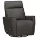 Rovelle Abby Dark Gray Leather Manual Swivel Glider Recliner