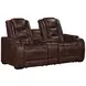 Chester Brown 74" Reclining Console Loveseat with USB Charging