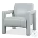 Covette Amani Arctic Blue Leather Accent Chair