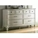 Litchfield Sunwashed and Brown 8 Drawer Weymouth Dresser with Arched Mirror