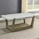 Perth White Rectangular Marble Cocktail Table with Casters