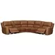 Belmont Lyric Caramel Leather 7 Piece Modular Zero Gravity Power Reclining Sectional with USB Charging