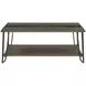 Harper Brown Rectangular Cocktail Table with Sintered Stone Inlay