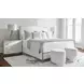 Silhouette Polished Stainless Steel King Upholstered Panel Bed