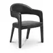 Martens Black Leather Upholstered Dining Chair