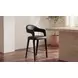 Martens Black Leather Upholstered Counter Height Stool