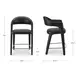 Martens Black Leather Upholstered Counter Height Stool