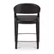 Martens Black Leather Upholstered Counter Height Stool