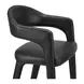 Martens Black Leather Upholstered Counter Height Stool