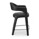 Martens Black Leather Upholstered Counter Height Stool