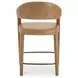 Martens Brown Leather Upholstered Counter Height Stool