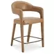 Martens Brown Leather Upholstered Counter Height Stool