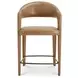 Martens Brown Leather Upholstered Counter Height Stool