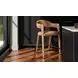Martens Brown Leather Upholstered Bar Stool