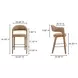 Martens Brown Leather Upholstered Bar Stool